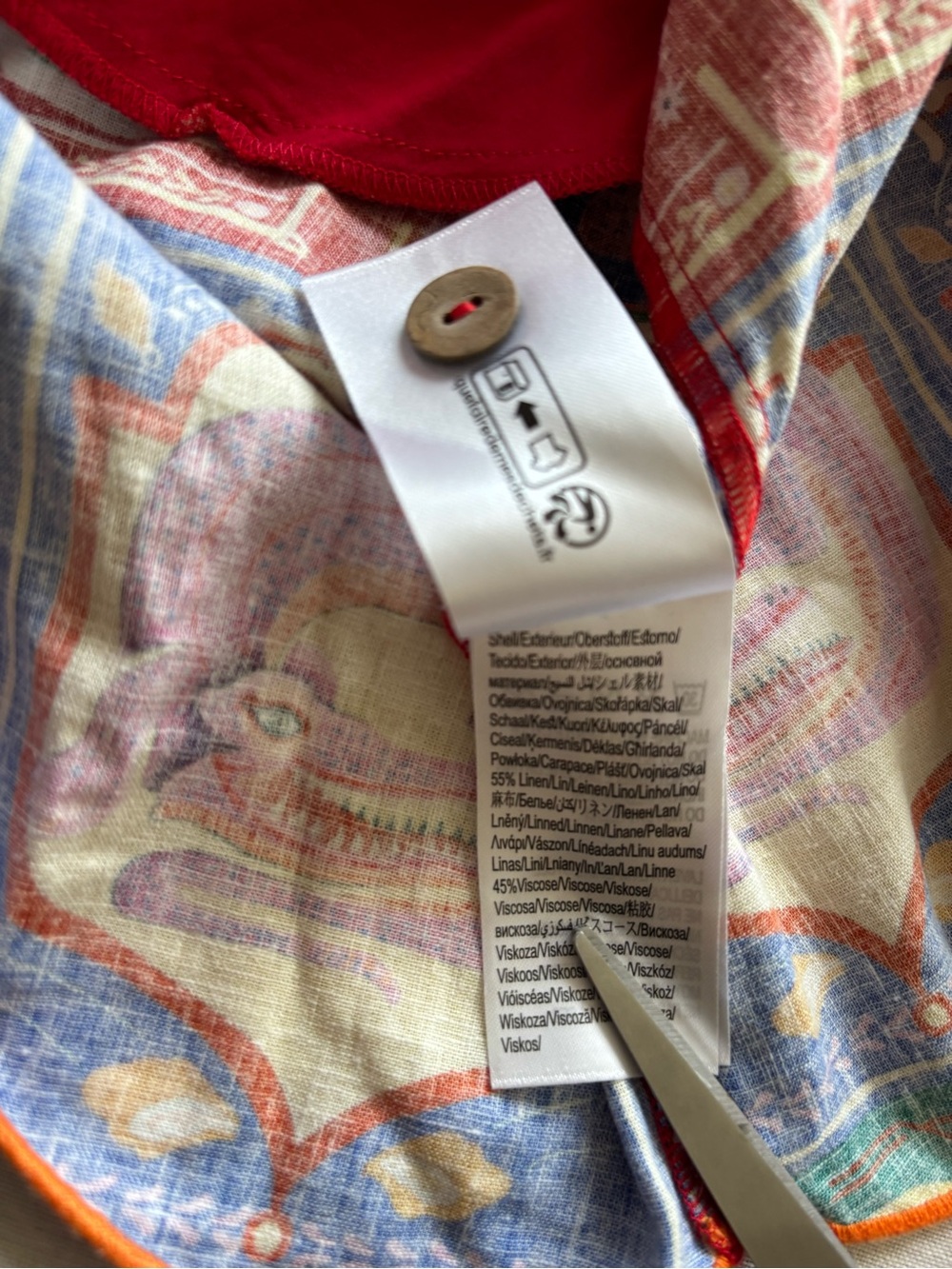 NWT Farm Rio for Anthropologie Scalloped Trim Linen Blend Shirt Mini Dress Red M - Picture 11 of 11